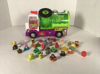 The Trash Pack Green Purple Garbage Sewer Truck Moose Toys Rare W/ 25,  Figures