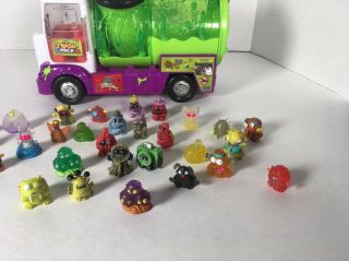 The Trash Pack Green Purple Garbage Sewer Truck Moose Toys Rare W/ 25,  Figures 3