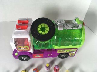 The Trash Pack Green Purple Garbage Sewer Truck Moose Toys Rare W/ 25,  Figures 4