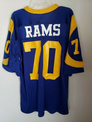 Rare Vintage 80s Russell Nfl Los Angeles Rams La 70 Football Jersey Mens L