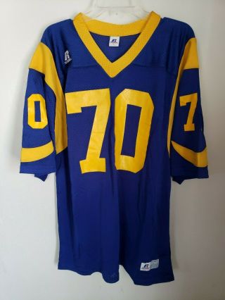 Rare Vintage 80s Russell NFL Los Angeles Rams LA 70 Football Jersey Mens L 2