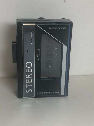 Vintage Blue Sanyo Mgp9 Stereo Cassette Player Walkman Rare M Gp9