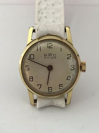 Bwc Swiss Vintage Rare Gold Plated 20 Wrist Watch Mechanical Ladies Women’s Rare