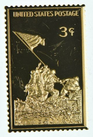 Rare Silver - 18.  5 Grams - Usps Iwo Jima Flag Stamp - Bar.  999 Fine Silver 319