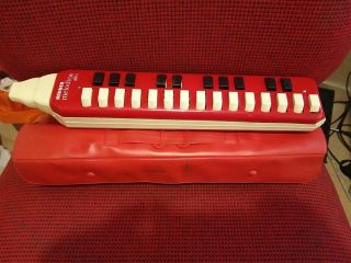 Vintage 25 Keys Red Hohner Melodica Alto With Case Rare