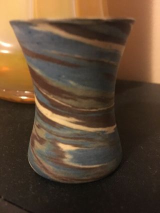 Rare Niloak Pottery Mission Swirl Miniature 2” Vase