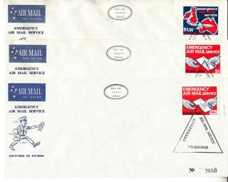 Australia 1971 Emergency Air Mail Service 15 Covers With Cinderella Labels Rare