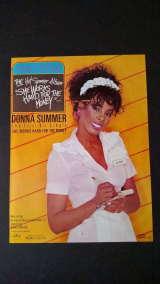 Donna Summer " She Hard For The Money " Rare Print Promo Poster Ad
