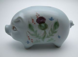 Rare Buchan Ware Thistle Pattern Pig Money Box - Perfect