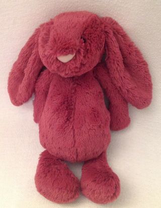 Jellycat Bashful Berry Bunny 12 " Med Plush Toy Animal Lovey Soft Easter Rare Htf