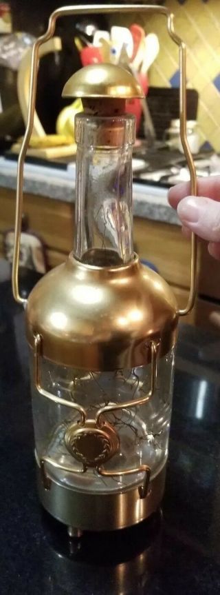 Very Rare Vintage Brass Or Copper Glass Music Box Decanter Liquor Bottle Japan