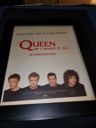 Queen I Want It All Rare Radio Promo Poster Ad