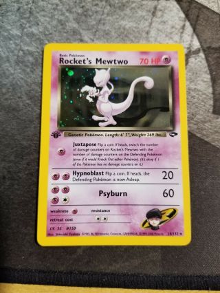 Rare Holo Nm 1st Edition Rocket’s Mewtwo 14/132 Gym Challenge