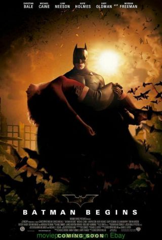 Batman Begins Movie Poster Ds 27x40 Rare International Style B Christian Bale