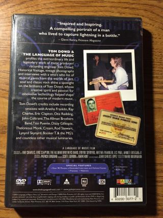 Tom Dowd & The Language Of Music A Film By Mark Moormann DVD Rare 2