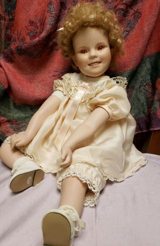 Rare (amber Red Eyes) Little Miss Shirley Temple Toddler Porcelain Doll.  Red Eye