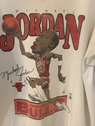 Rare Vintage Michael Jordan Salem Shirt Size Xl Cartoon Caricature