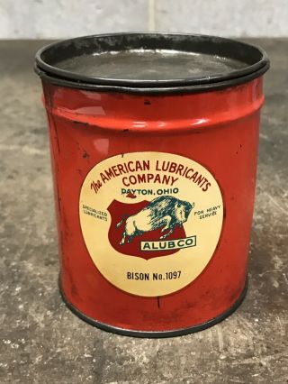 Rare Vintage The American Lubricants Co Alubco Grease 1 Lb Pound Can Oil Empty