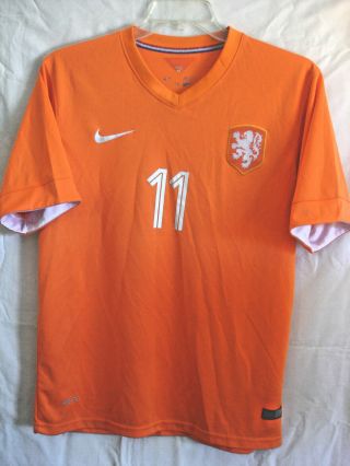 Rare Vintage Nike 2014 World Cup Large Robben Orange Holland Netherlands Jersey