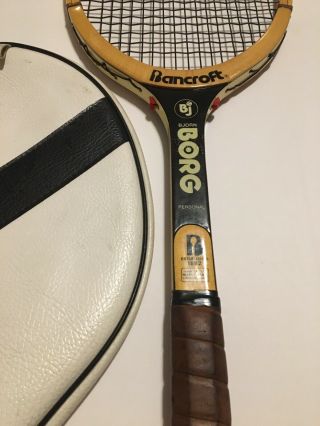 Rare Vintage Bjorn Borg Wooden Tennis Racquet Bancroft Wimbledon US Open 5