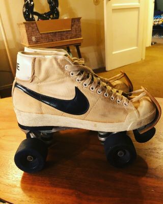 Vintage Rare 1980s Nike Canvas Sneaker Roller Skates Retro