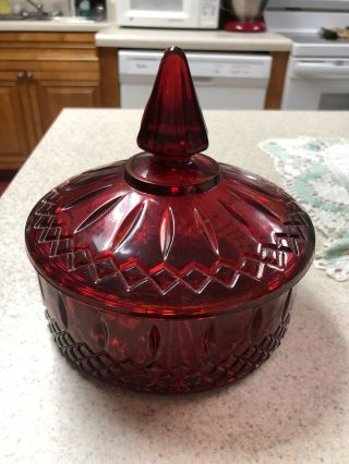 Rare Vintage Flash Ruby Red Candy Dish