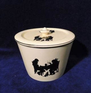 Crooksville Silhouette Drip Jar W/ Cover - Rare Find