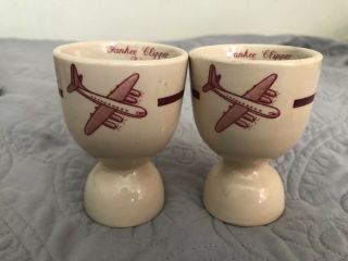 Vintage Egg Cups - Yankee Clipper Diner - Set Of Two Retro Airplane Design Rare