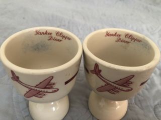 Vintage Egg Cups - Yankee Clipper Diner - Set Of Two Retro Airplane Design RARE 2