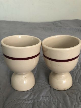 Vintage Egg Cups - Yankee Clipper Diner - Set Of Two Retro Airplane Design RARE 4