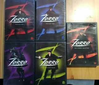 Zorro - The Complete Seasons 1thru4,  Bonus Dvd.  Dvd Out Of Print Rare Oop