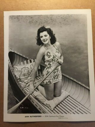 Ann Rutherford Rare Stunning Vintage 8/10 Pin - Up Photo Wwii Gi 1944