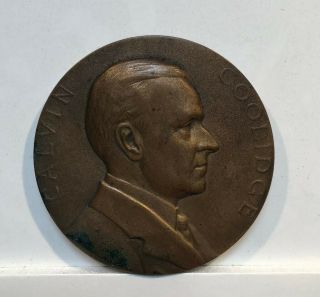 1923 President Calvin Coolidge Inaugural Bronze Medal - Rare Version