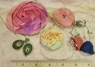 Antique & Vintage Adornments For Bonnets & Dresses For Antique Dolls,  Rare