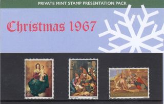 Gb 1967 Christmas Seasonal Private Presentation Pack Sg 756 757 Missed Gpo Rare