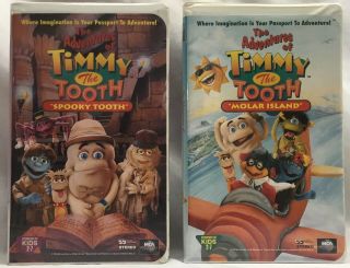2 Adventures Of Timmy The Tooth Vhs - Molar Island & Spooky Tooth Rare