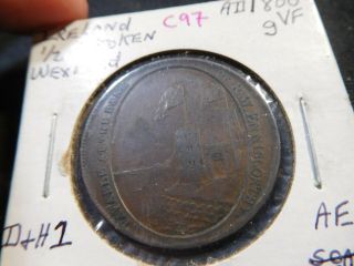 C97 Ireland Wexford C.  1800s Bank Of W.  W.  Enniscorthy Conder 1/2 Penny D&h - 1 Rare