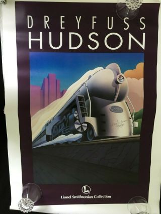 Rare Lionel Smithsonian Train Engine Poster 26 X 38 York Central Signed