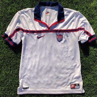 Rare Vtg 90s White Nike Team Dri Fit Usmnt Usa National Team Soccer Jersey S