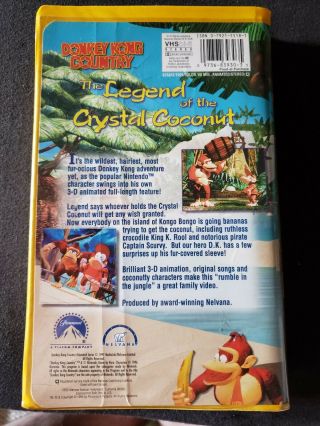 RARE Donkey Kong Country The Legend of the Crystal Coconut (VHS,  1999) Nintendo 2