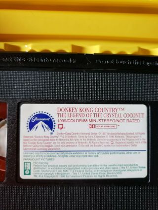 RARE Donkey Kong Country The Legend of the Crystal Coconut (VHS,  1999) Nintendo 4