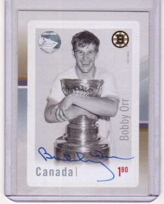 Bobby Orr 2017 Canada Post Souvenir Stamp Auto Autograph Hard - Signed Rare Sp