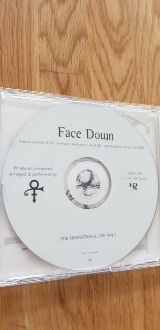 Prince Rare Promo " Face Down " Cd Single