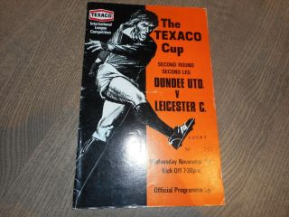 Dundee United V Leicester City 1973/4 Texaco Cup Nov 7th Inc.  Rare Cover