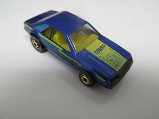 Hot Wheels Blue Turbo Cobra Mustang With Yellow Interior Hot Ones Rare