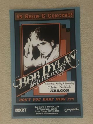 Bob Dylan Rare Chicago Aragon Advance Concert Poster 2009 Halloween 10/29 - 31/09