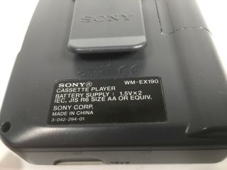 Vintage Sony Walkman AVLS WM - EX190 Mega Bass Portable Cassette Player - Rare 3