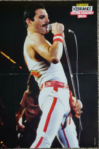 Freddie Mercury / Queen - Large Poster - Kerrang - Vintage / Rare