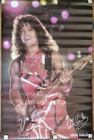 Eddie Van Halen Poster 2 1983 Approx 23 X 35 Rare