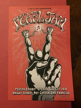 Pearl Jam Emek Peace Haight San Francisco Handbill Rare